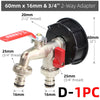 S60 IBC Tank Tap Coarse Thread x 16mm 1/2'' 3/4'' Water Coupling Quick Connect Adapter Garden Replacement Valve Fitting Faucet