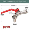 1PC Brass Tap 2-Way&1-Way Joint 1/2'' IBC Water Tank Connector Garden Hose Irrigation Faucet Adapter Replacement Fitting