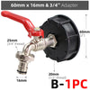 S60 IBC Tank Tap Coarse Thread x 16mm 1/2'' 3/4'' Water Coupling Quick Connect Adapter Garden Replacement Valve Fitting Faucet
