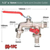 1PC Brass Tap 2-Way&1-Way Joint 1/2'' IBC Water Tank Connector Garden Hose Irrigation Faucet Adapter Replacement Fitting
