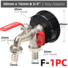 S60 IBC Tank Tap Coarse Thread x 16mm 1/2'' 3/4'' Water Coupling Quick Connect Adapter Garden Replacement Valve Fitting Faucet