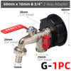 S60 IBC Tank Tap Coarse Thread x 16mm 1/2'' 3/4'' Water Coupling Quick Connect Adapter Garden Replacement Valve Fitting Faucet