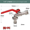 1PC Brass Tap 2-Way&1-Way Joint 1/2'' IBC Water Tank Connector Garden Hose Irrigation Faucet Adapter Replacement Fitting