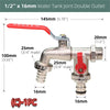 1PC Brass Tap 2-Way&1-Way Joint 1/2'' IBC Water Tank Connector Garden Hose Irrigation Faucet Adapter Replacement Fitting