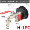 S60 IBC Tank Tap Coarse Thread x 16mm 1/2'' 3/4'' Water Coupling Quick Connect Adapter Garden Replacement Valve Fitting Faucet