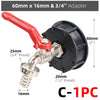 S60 IBC Tank Tap Coarse Thread x 16mm 1/2'' 3/4'' Water Coupling Quick Connect Adapter Garden Replacement Valve Fitting Faucet