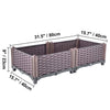 VEVOR Plastic Raised Garden Beds In/Outdoor 20.5"H/14.5"H Flower Box Kit Brown Rattan Style Grow Planter Care Box Set of 3/4