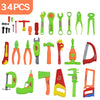 34PCS/Set Garden Tool Toys For Children Repair Tools Pretend Play Environmental Plastic Engineering Maintenance Tool Toys Gifts