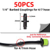 50PCS 1/4'' & 1/8'' Tubing Hose Accessories Joint Barbed Tees Cross Eng Plug Adaptors for Garden Water Connector Drip Irrigation