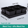 Meshpot 2 3 4 Inches Square Plastic Succulents Planter Pots With Tray Set,Nursery Pot Cactus Plant Pot Garden Pot