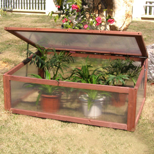 Costway Garden Portable Wooden Green House Cold Frame Raised Plants Bed Protection GT3567