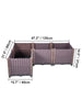 VEVOR Plastic Raised Garden Beds In/Outdoor 20.5&quot;H/14.5&quot;H Flower Box Kit Brown Rattan Style Grow Planter Care Box Set of 3/4